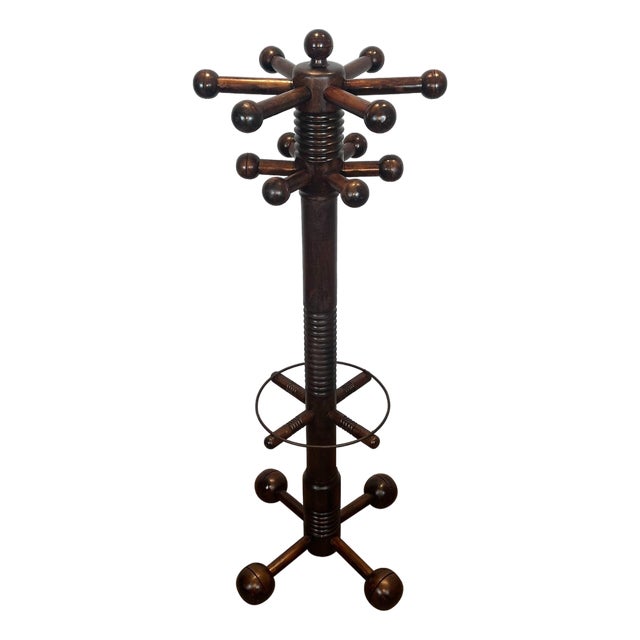 1950s Brutalist carved oak coat racks by Charles Dudouyt For Sale