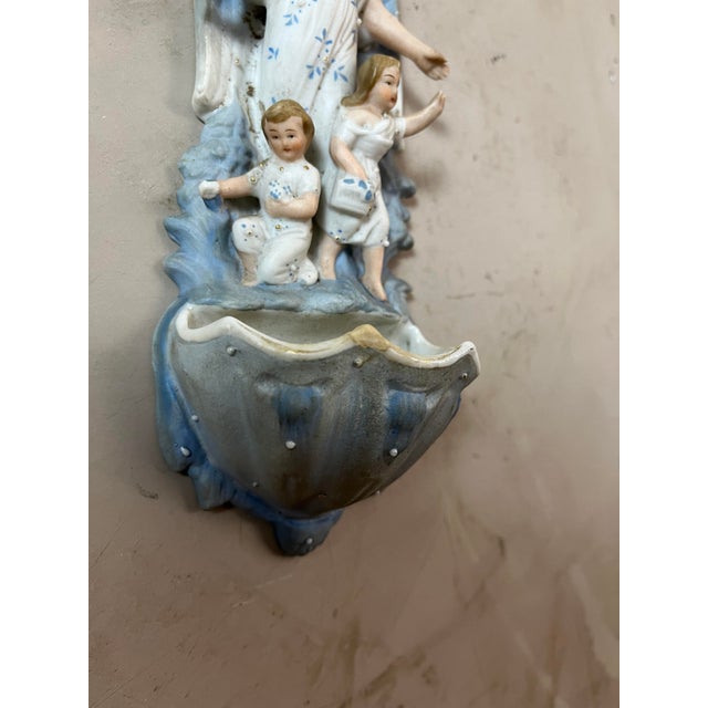 Biscuit Angel Holy Water Font, 1890s For Sale - Image 5 of 18