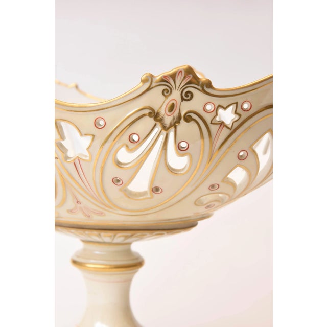 19th Century Old Paris Porcelain Centerpiece, Hand-Painted Florals For Sale - Image 10 of 11