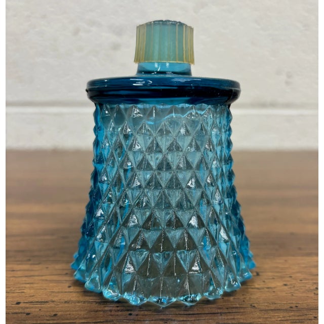 Vintage Diamond Cut Swirl Glass Votive Candle Holder For Sale - Image 4 of 6