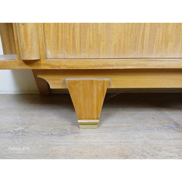 Brown Art Deco Corner Buffet in Light Wood by Jules Leleu, 1930s For Sale - Image 8 of 10