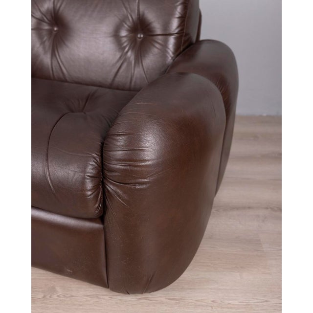 1970s Vintage Armchairs in Brown Leather from Ceriotti, 1970s, Set of 2 For Sale - Image 5 of 12
