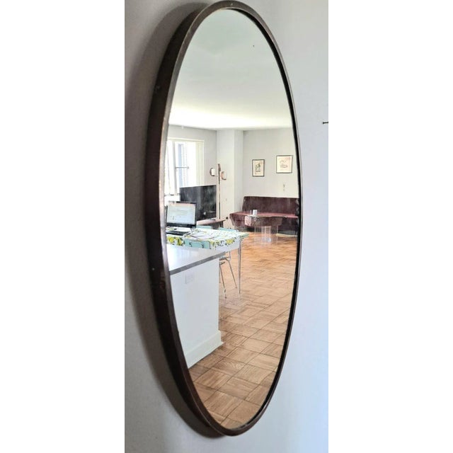 1950s 1950s Italian Brass Frame Mirror For Sale - Image 5 of 6