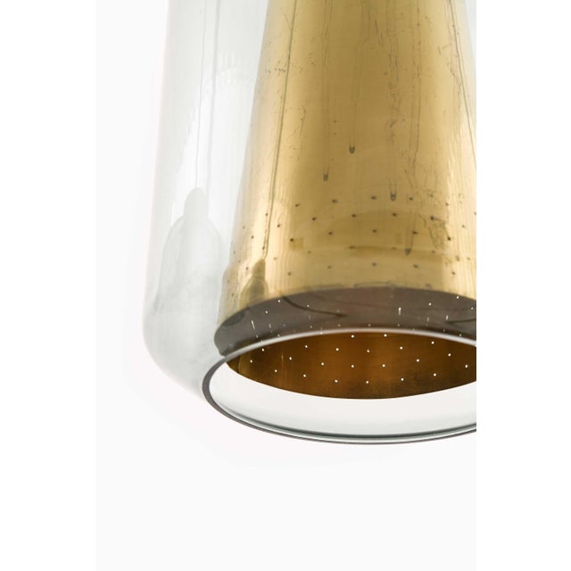Brass and Glass Ceiling Lamps, 1950s, Set of 3 For Sale - Image 4 of 10