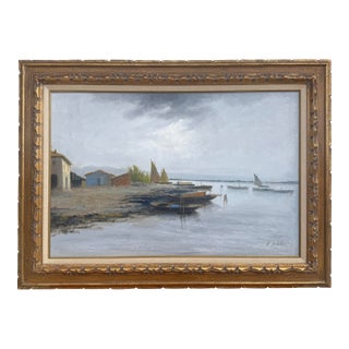 Large Francesco Schiller (Italian, b.1923) Impressionist Oil Painting on Canvas - Framed For Sale