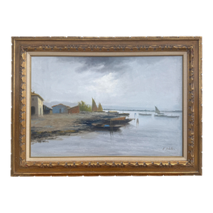 Large Francesco Schiller (Italian, b.1923) Impressionist Oil Painting on Canvas - Framed