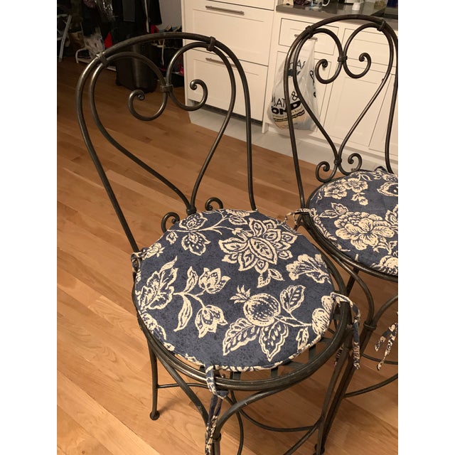 1990s Wrought Iron Barstools - A Pair For Sale - Image 5 of 9