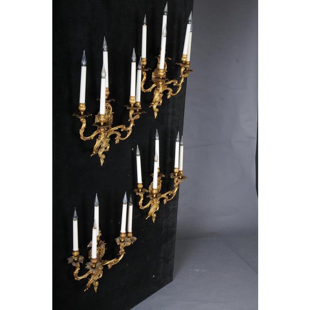 Vintage Rococo Bronze Sconces, Set of 4 For Sale - Image 9 of 14