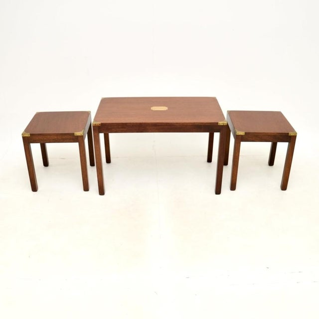 A wonderful antique military campaign nesting coffee table / side tables. These were made in England, they date from...