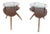 Kidney Organic Shape Two-Tier Tri-Legged Side Tables - A Pair For Sale