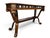 French Provincial Vintage Carved Wood Fretwork Console Table With Beveled Glass Top For Sale - Image 3 of 5
