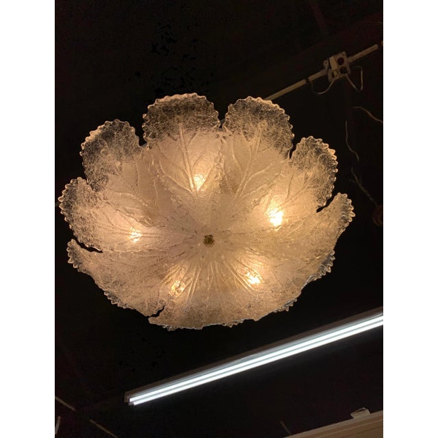 Glass Vintage Murano Glass Ceiling Mount Chandelier For Sale - Image 7 of 8