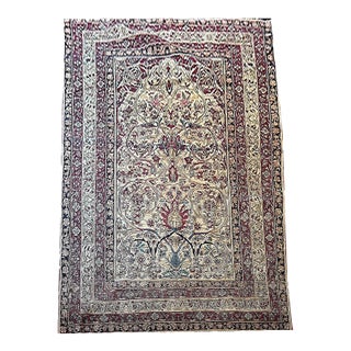 A 19th Century 7'x 11' Decorative Persian Lavar Kerman Rug For Sale