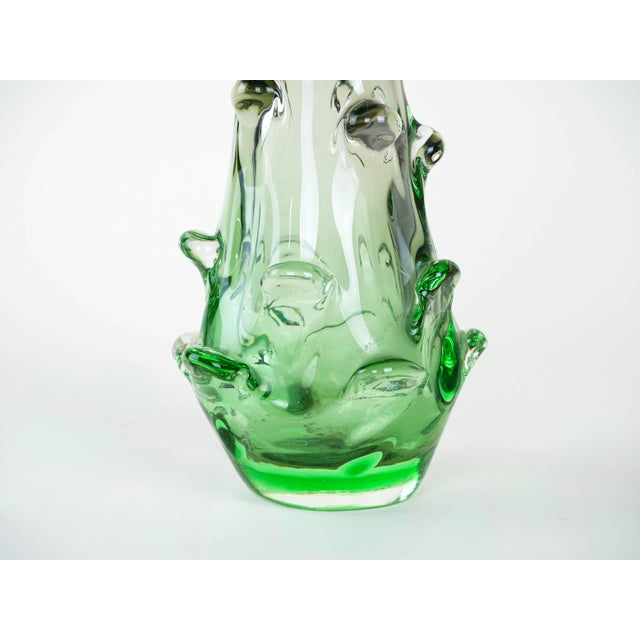 Italian Green Murano Glass Vase, 1960s For Sale - Image 11 of 13