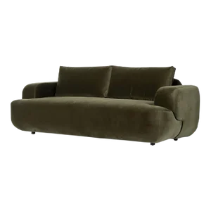 Four Hands Benito 90" Olive Velvet Sculptural Sofa