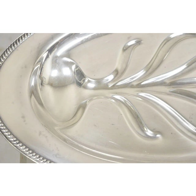 Community Vintage Community Plate English Regency Silver Plated Oval Meat Cutlery Serving Platter For Sale - Image 4 of 11