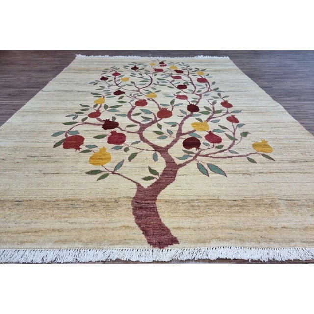 Handmade Vintage Persian Style Gabbeh Rug 4.7' X 6.4', 1970s For Sale - Image 11 of 11