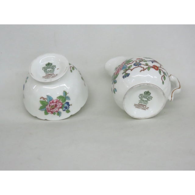White 1960s Aynsley England Small Sugar and Creamer Set 4667b For Sale - Image 8 of 11