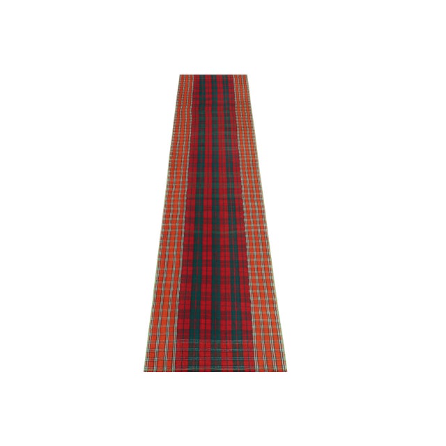 Rug & Kilim Vintage Qashqai Persian Kilim Extra-Long Runner in Plaid Stripes by Rug & Kilim For Sale - Image 4 of 7