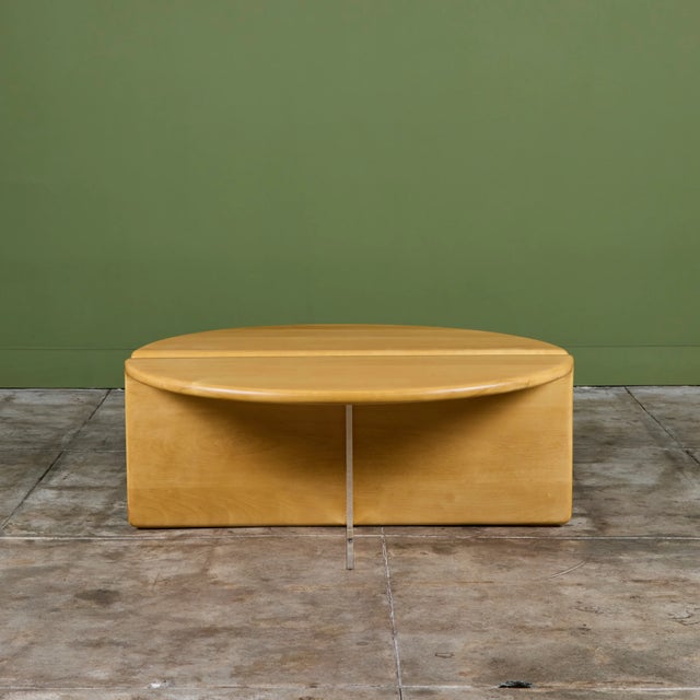 Gerald McCabe Waterfall Coffee Table in Maple and Lucite For Sale In Los Angeles - Image 6 of 17
