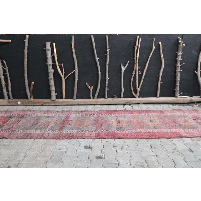Farmhouse 1960's Vintage Turkish Hand-Knotted Hallway Runner-3' X 11'6" For Sale - Image 3 of 11