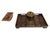 Antique Art Nouveau Brass Inlaid Inkwell with Rocker Blotter by Erhard & Söhne, Germany, 1910, Set of 2 For Sale - Image 3 of 8