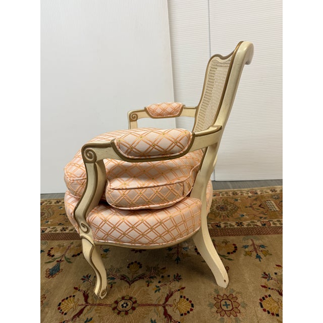 French Provincial Accent Bergere Chair, Vintage For Sale - Image 12 of 12