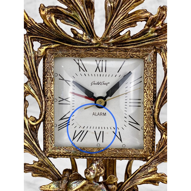 Vintage Rococo Style Cast Metal Gold Gilded Mantle Clock W/ Cherub Motif Chairish