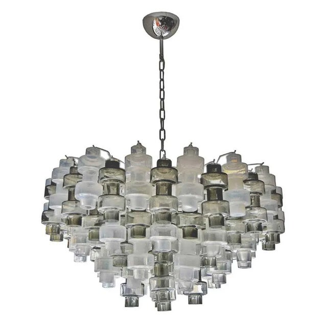 Glass Murano Manubri Glass Chandelier, 1980s For Sale - Image 7 of 7