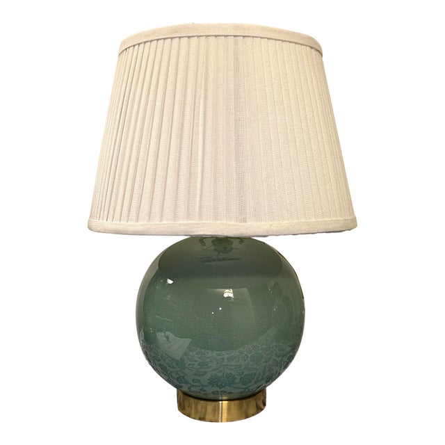 Green Ceramic Table Lamps From Ralph Lauren - 2 Available For Sale