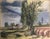 Karl-Erik Ekselius Hauck Karl, Farmhouse with Sandstone Bridge and Power Pole, 1950s, Oil on Canvas For Sale - Image 4 of 9