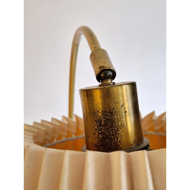 1950s Modern Scandinavian Floor Lamp in Brass with Dark Brown Leather Trim, Swedish, 1950s For Sale - Image 5 of 15