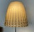 This amazing floor lamp has 2 bulbs, brushed nickel base and a hand blown art glass shade which is frosted cream color...