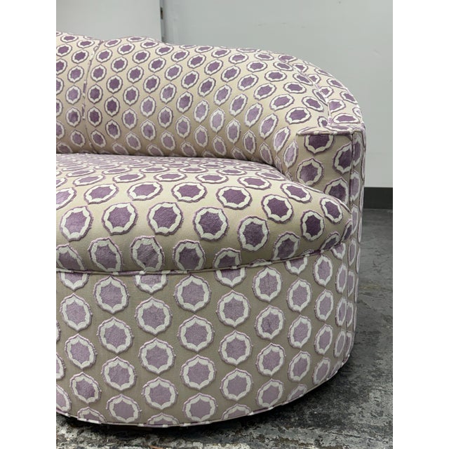 Wood Fitzgerald Serpentine Sofa + Manuel Canovas Upholstery For Sale - Image 7 of 12