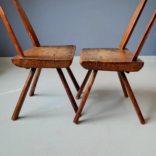19th Century Antique 19th Century Farmhouse Chairs, Set of 2 For Sale - Image 5 of 17