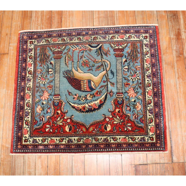 Red Mid 20th Century Persian Kashan Rug - 1'3" x 2'6" For Sale - Image 8 of 18