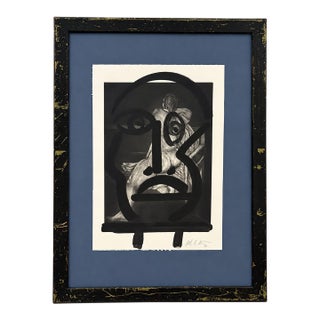 Vintage 1970s Peter Robert Keil Attributed Abstract Figurative Expressionist Mixed Media Painting - Signed & Framed For Sale