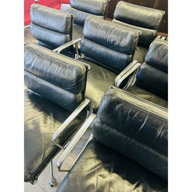 Metal 1993 Herman Miller Eames Soft Pad Management Desk Chair Original Black Leather For Sale - Image 7 of 7