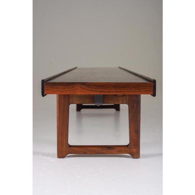 Gold Krobo Bench by Torbjørn Afdal for Mellemstrands Trevareindustri, Norway, 1960s For Sale - Image 8 of 17