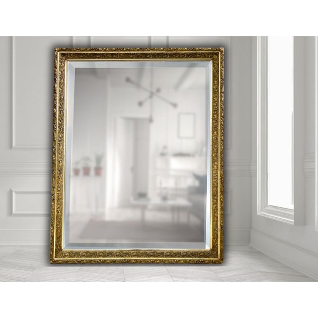 Massive Antique French Gilt Mirror With Beveled Glass | 50" X 40" For Sale In Los Angeles - Image 6 of 6