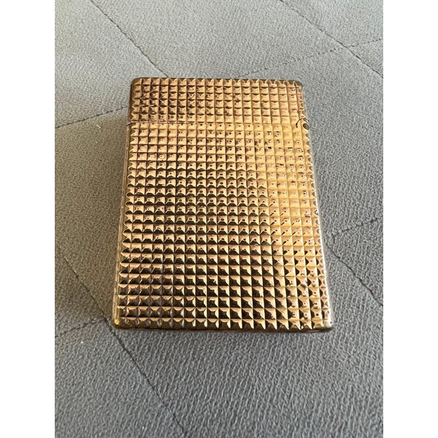 Vintage Gold-Plated Diamond Head Pocket Gas Lighter By S. T. Dupont, Paris For Sale - Image 16 of 18