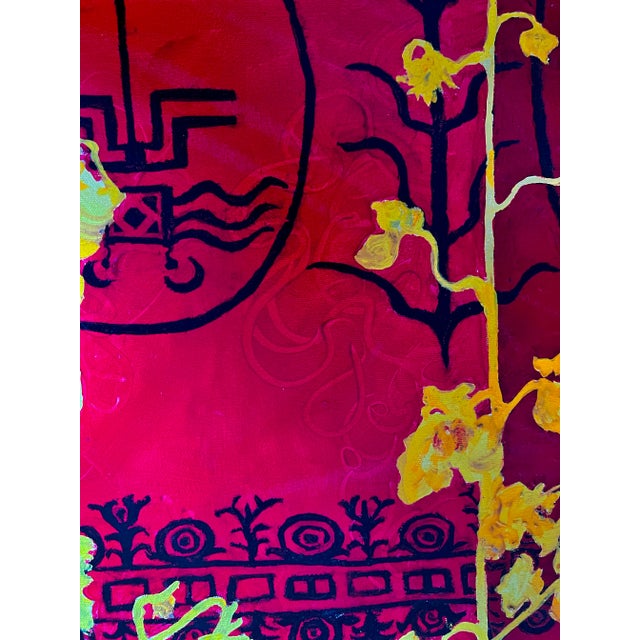 Contemporary Oil Painting, Red Black Flowers "Orchids" For Sale - Image 10 of 12