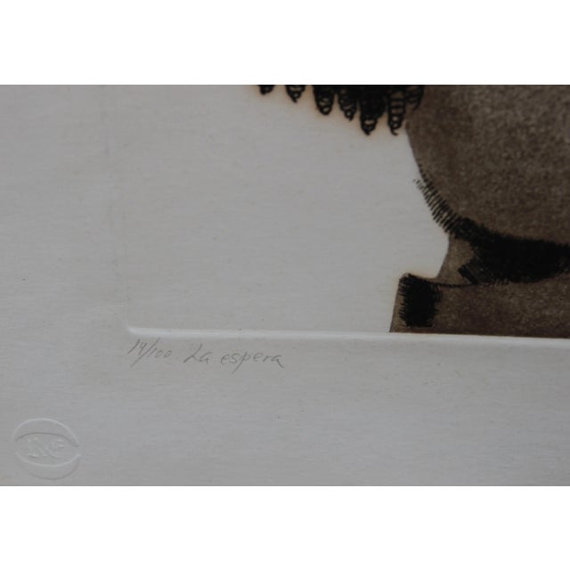 "La Espera" Mexican Surreal Figurative Reptile Etching Late 20th Century For Sale In Houston - Image 6 of 8