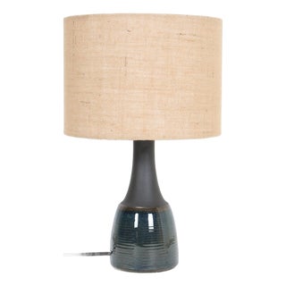 Danish Model 1040 Table Lamp in Ceramic with Jute Lampshade from Søholm, 1960s For Sale