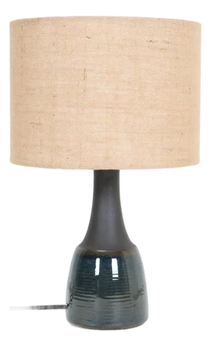 Danish Model 1040 Table Lamp in Ceramic with Jute Lampshade from Søholm, 1960s