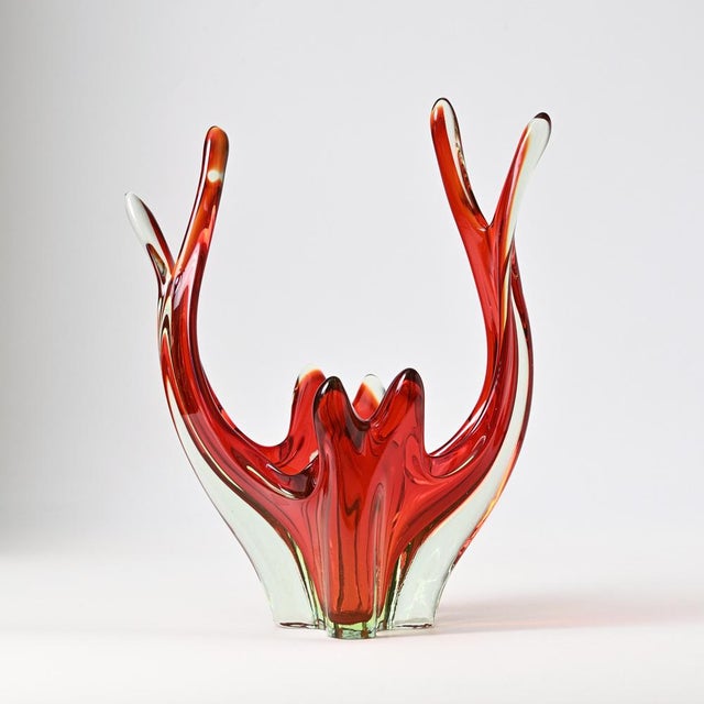 Red and Uranium Murano Glass Bowl, 1960s For Sale - Image 15 of 15