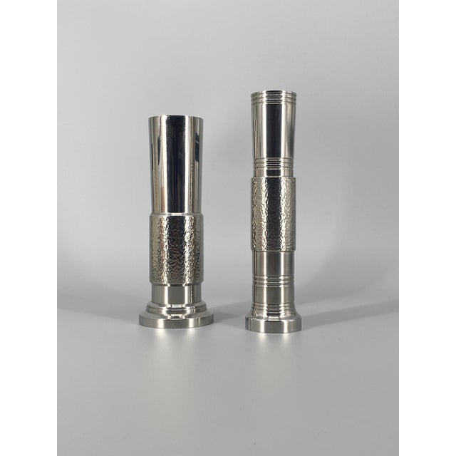 Brutalist Vases from BMF - Bayerische Metallwarenfabrik, Germany, 1970s, Set of 2 For Sale - Image 10 of 10