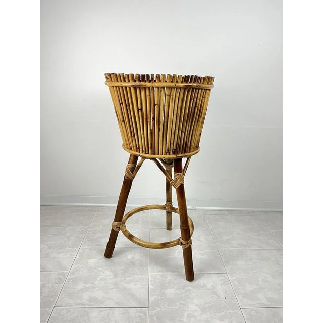 1970s Vintage Italian Bamboo Carrier, 1970s For Sale - Image 5 of 8