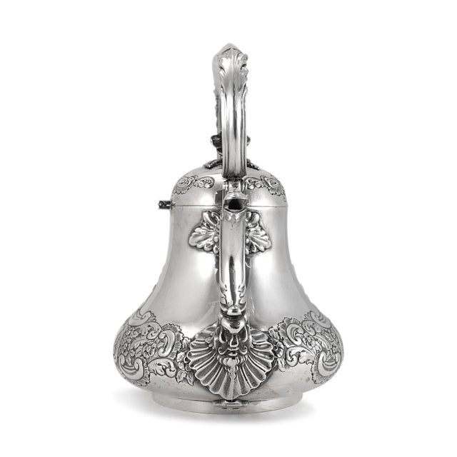 Modern Antique j.g Ltd Heavy 925 Sterling Silver Tea Hand Chase Tea Pot For Sale - Image 3 of 9