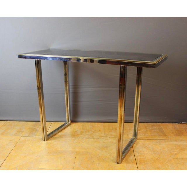 Chrome and Golden Console Table, 1970 For Sale - Image 11 of 14